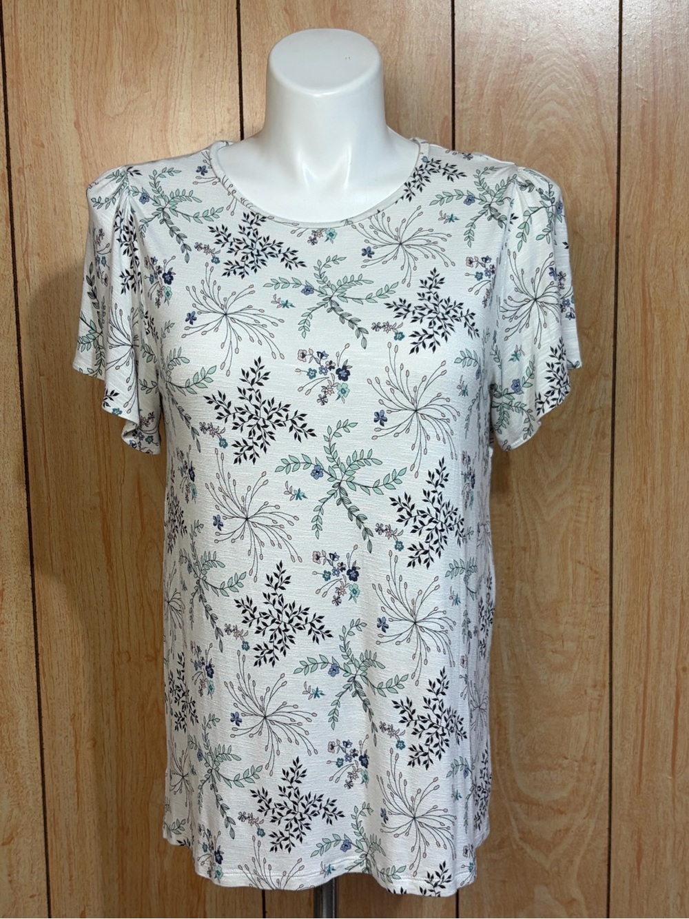 Loft Outlet Women's Floral Short Sleeve Top SZ-L